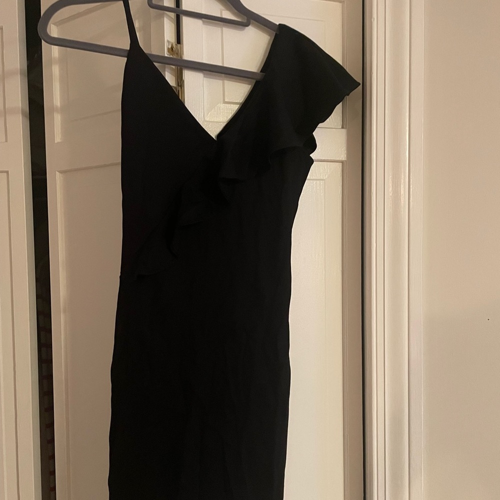Amanda Uprichard black ruffle dress size XS